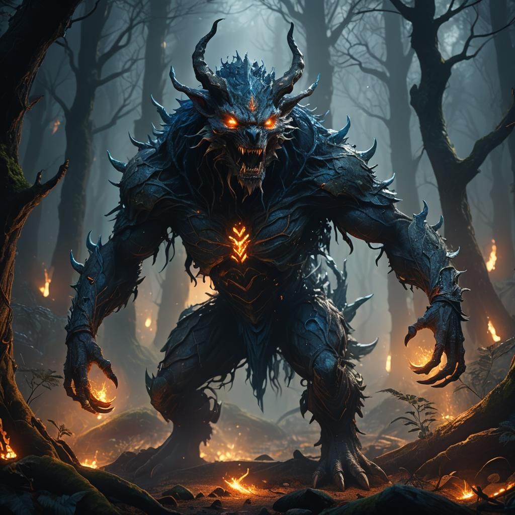 Terrifying Creature Emerges in Dark Fantasy Art