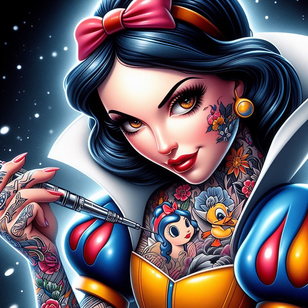 Snow White with tattoo