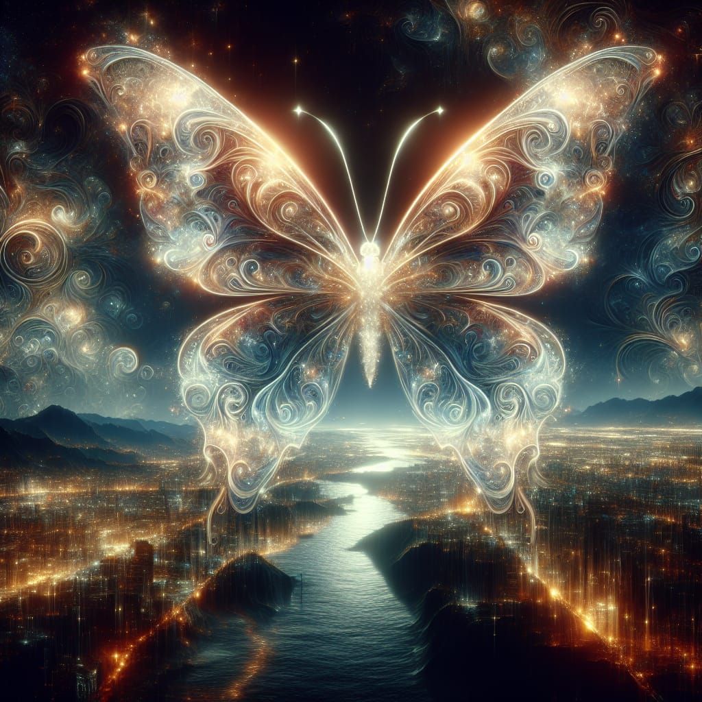 Butterfly fireworks - AI Generated Artwork - NightCafe Creator