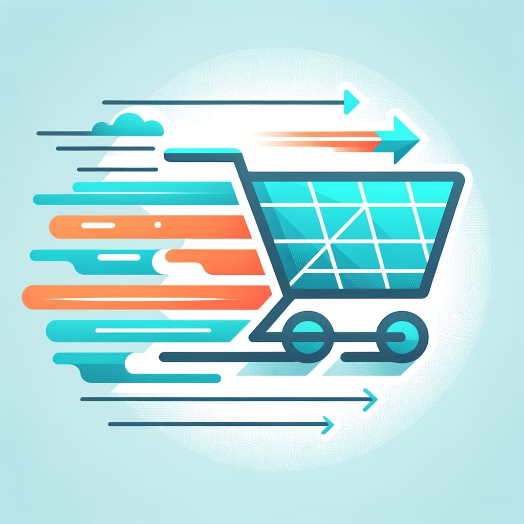 Modern Geometric E-commerce Logo with Speed Lines