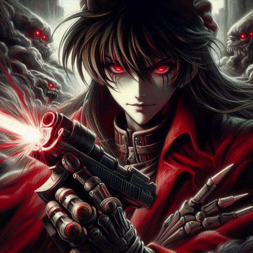 Hellsing, Victoria Seras attacking Millennium's Base of Oper...