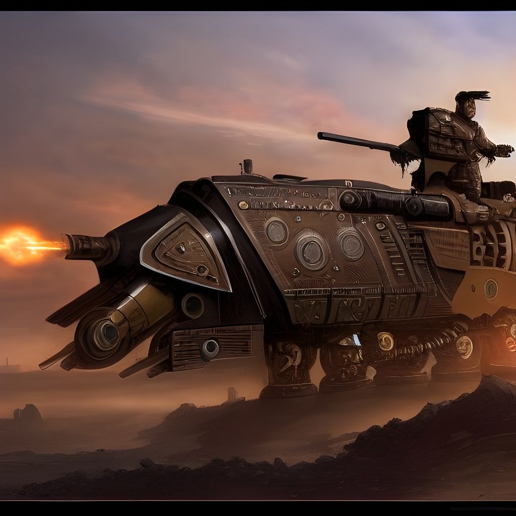 Then a war machine, with black clubs painted on its armored shell