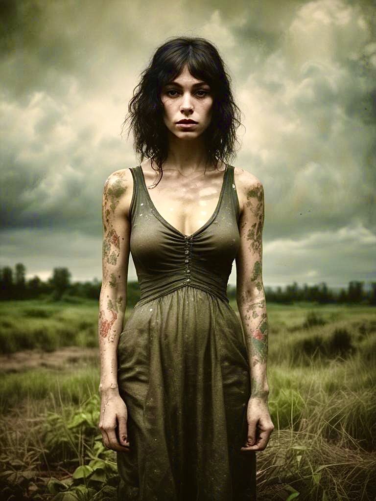Woman with arm tattoos