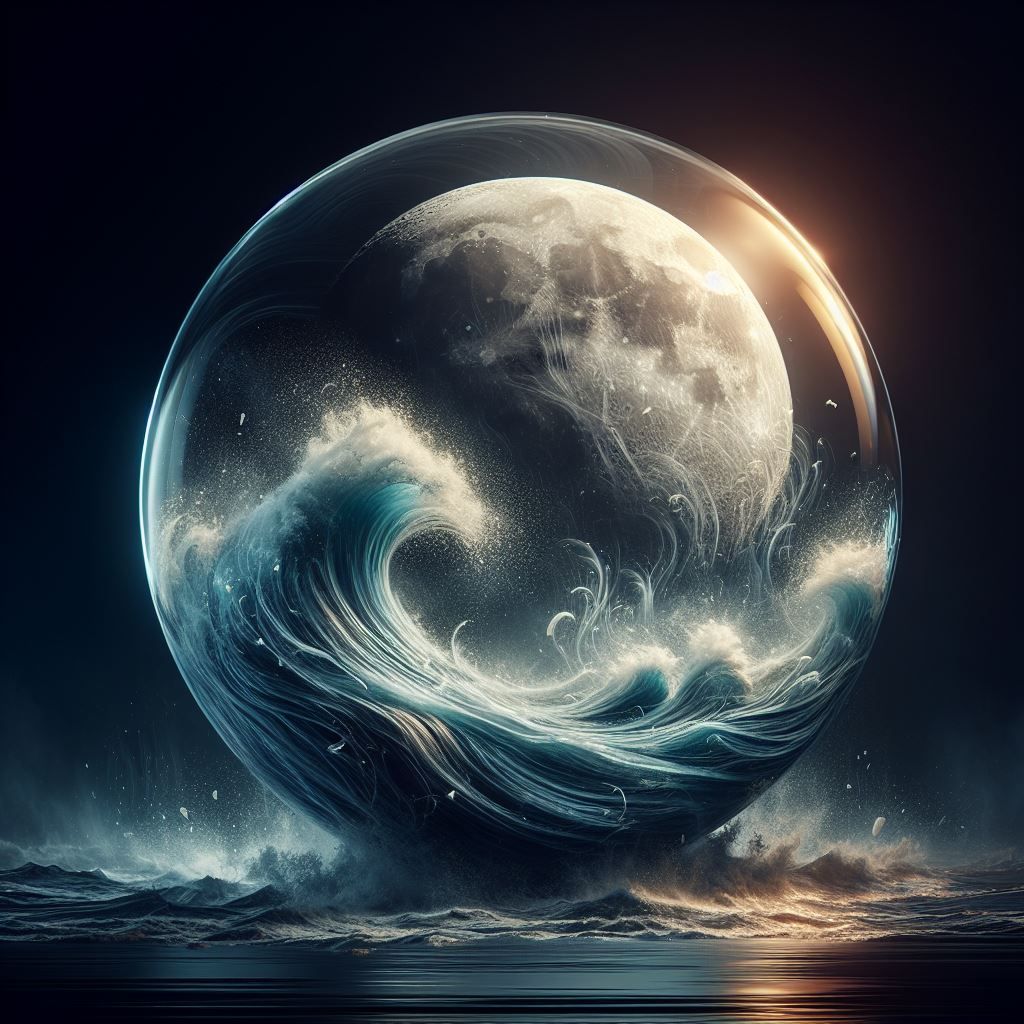 Moon and waves