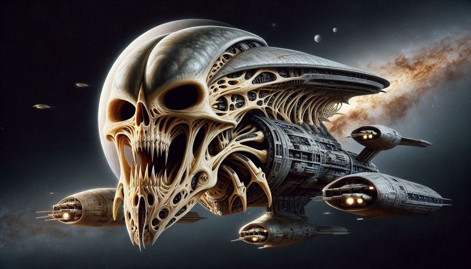 Alien Terror Ship Using Organic Exoskeleton Technology
