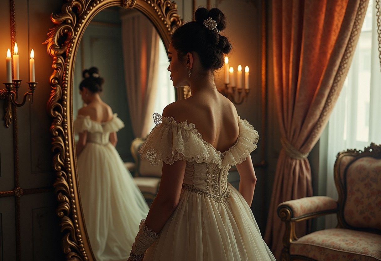 FLUX : A delicate, androgynous princess, draped in a resplen...