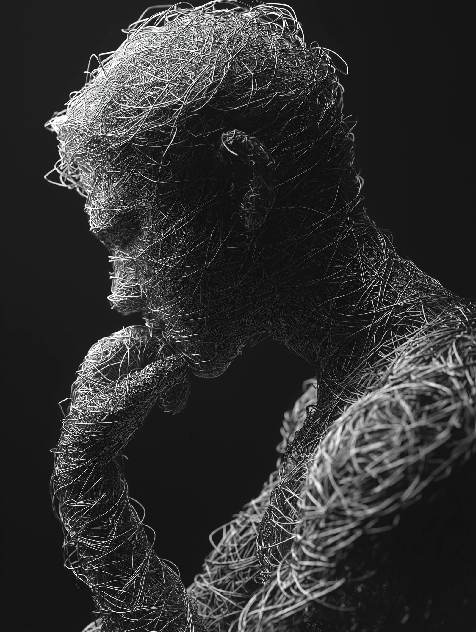 Shadowed Wire Portrait