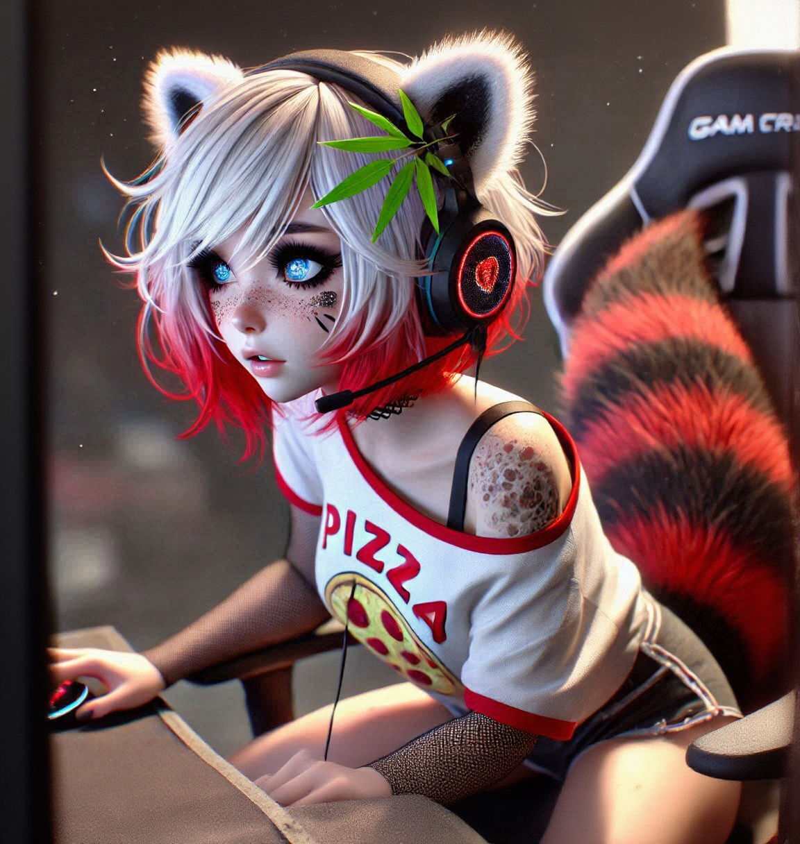 Jaybe on her computer