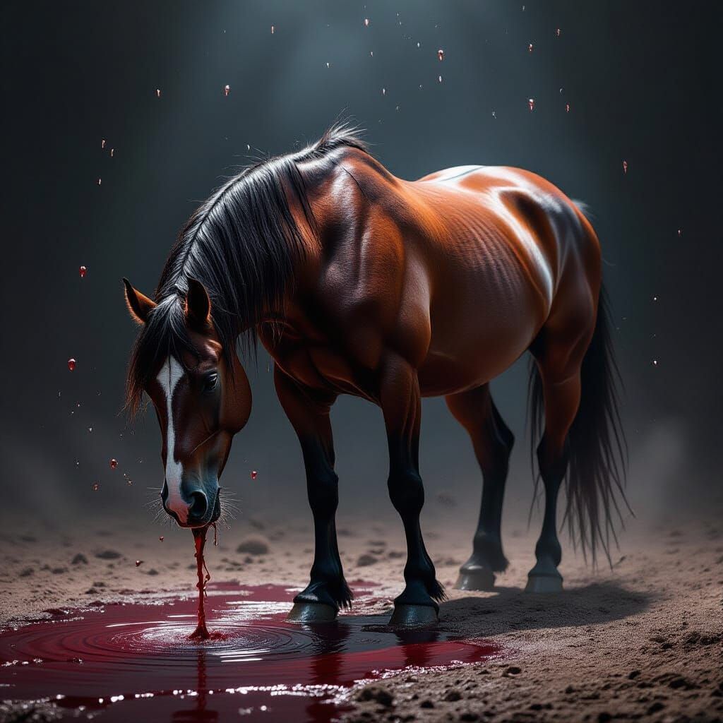 Hyper Muscular Horse in Magical World