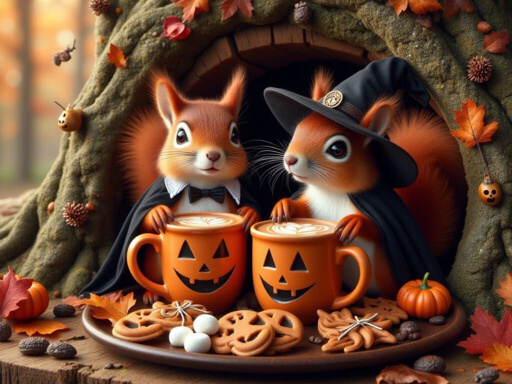 <lora:FiosAutumnOWeen:1.0> Red Squirrel Costume Party!!