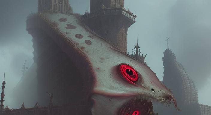 Fleshy tower with eyes all over it.