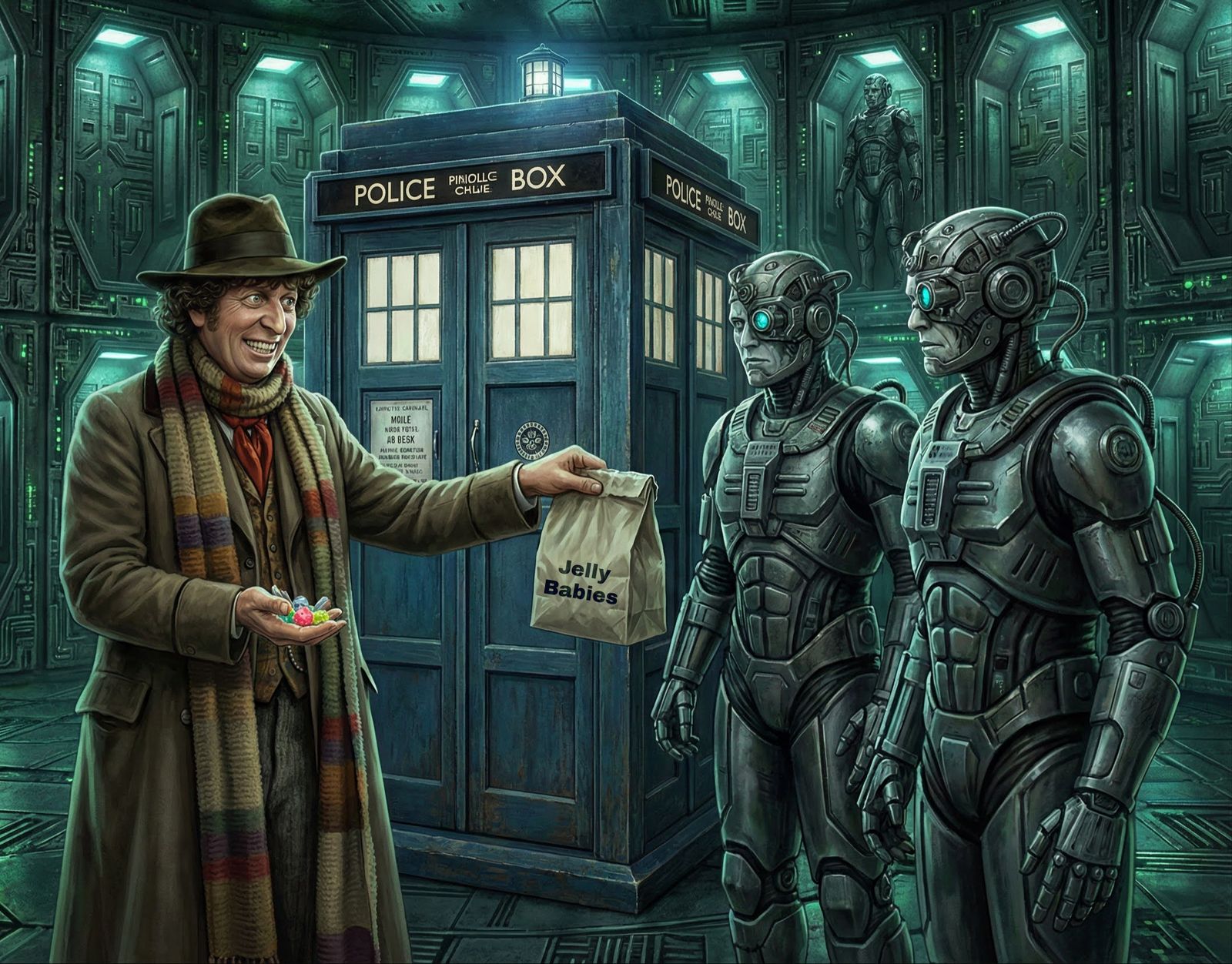 "Wants some Jelly Babies?"