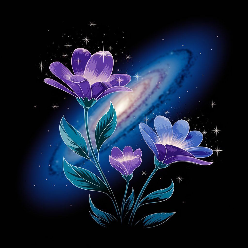 My 1st upload 🥰vector illustration of astral flowers