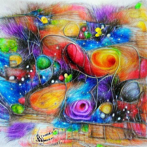 Around the universe colourful abstract beautiful artwork dra...