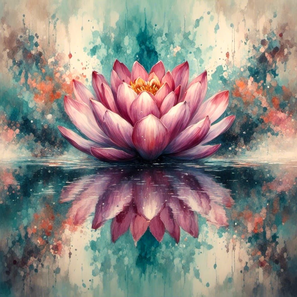 <lora:HRH-Rorschach:1.0> Beautiful Rorschach lotus flower