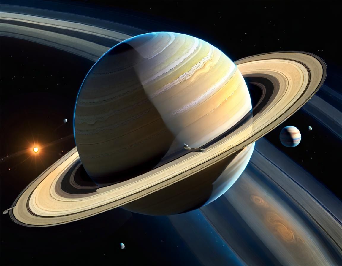 Saturn shining with its own light