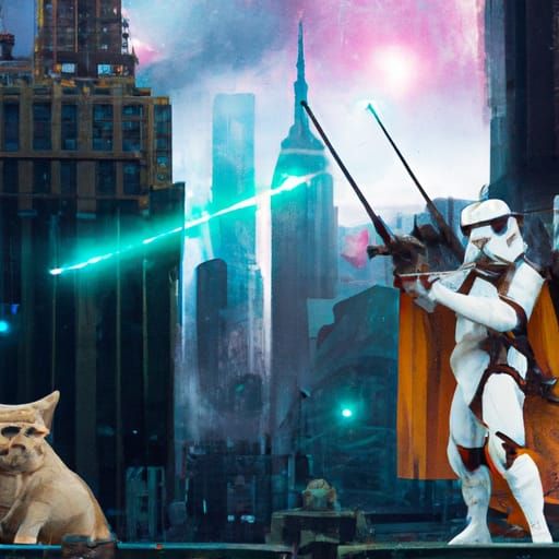 Jedi Cats infiltrate New York in Space