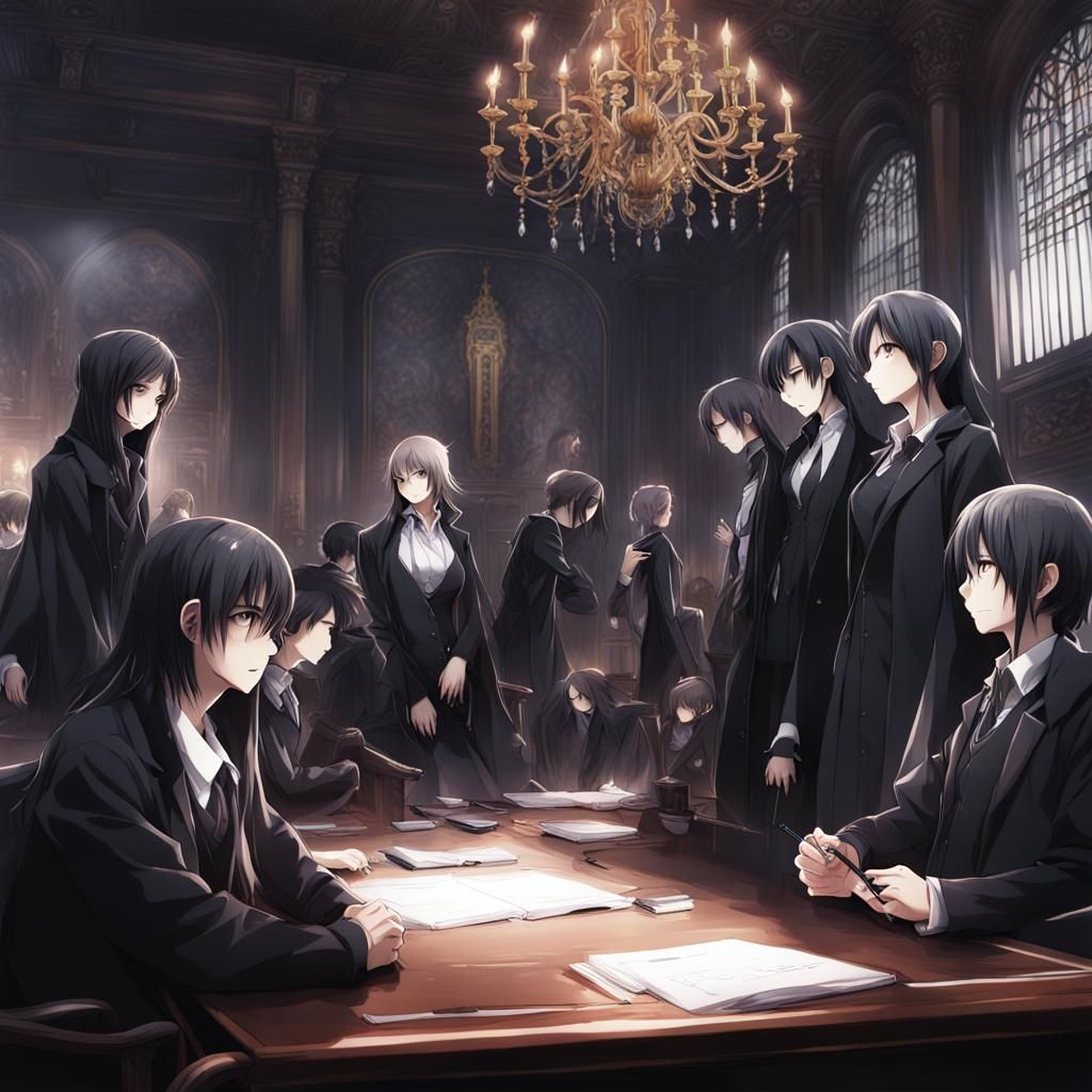 Secret societie called the reapers in a meeting by artist "a...
