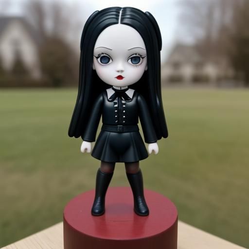 Wednesday Addams bobble heads - AI Generated Artwork - NightCafe Creator