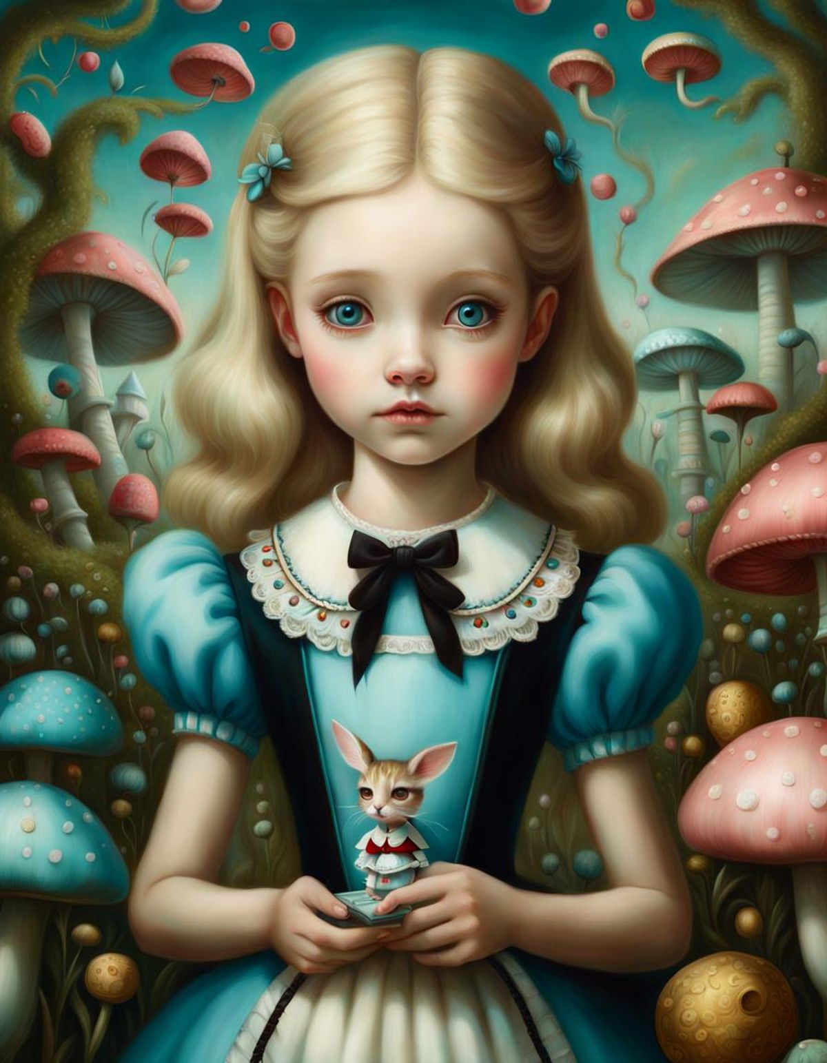 highly detailed oil painting of Alice in Wonderland by Mark ryden ...