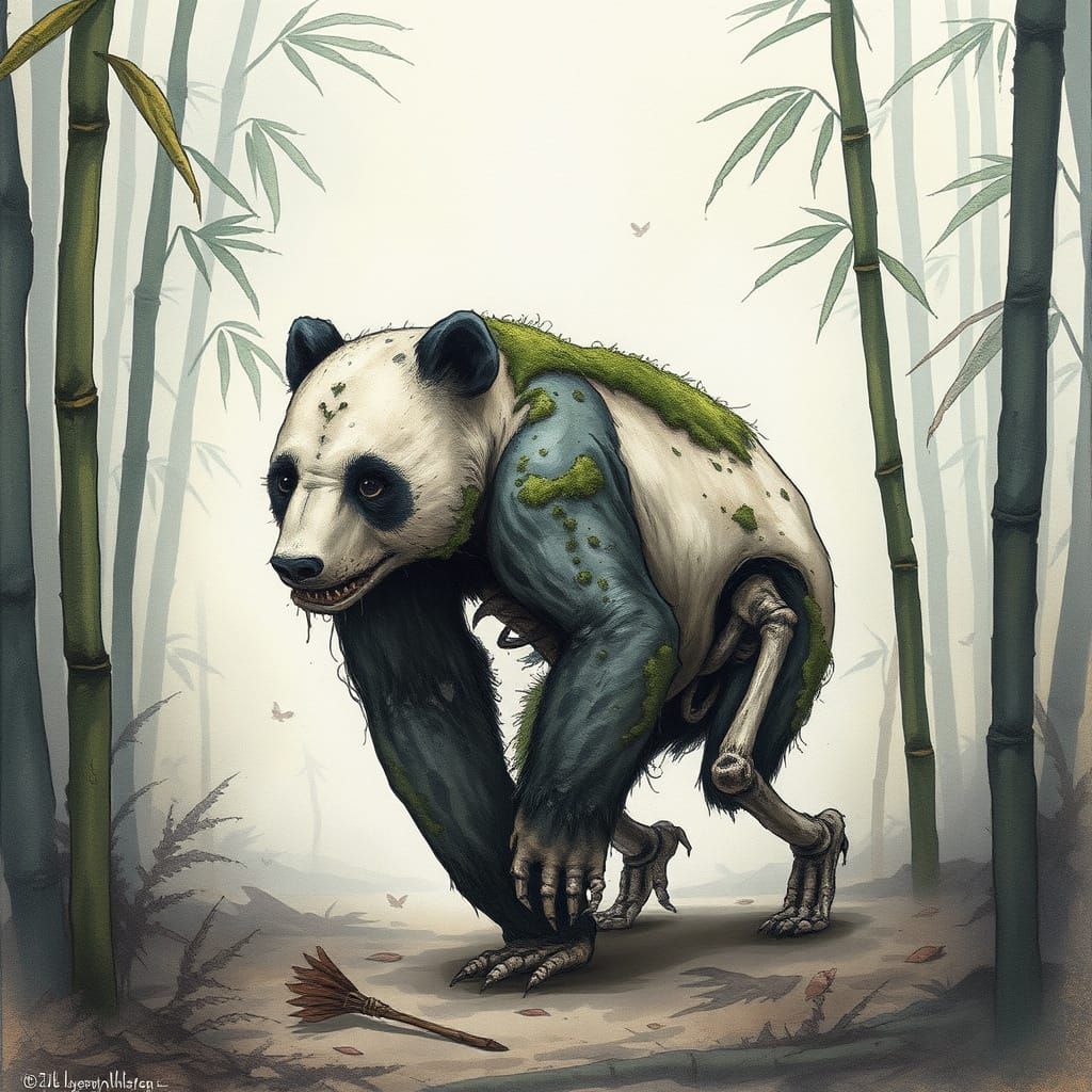 Zombie Panda  by @Ann