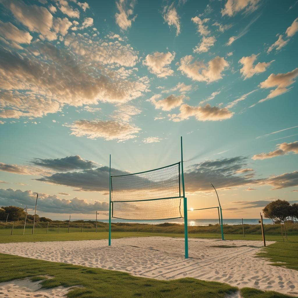 Beach Football Field in Dreamy Photo Realism