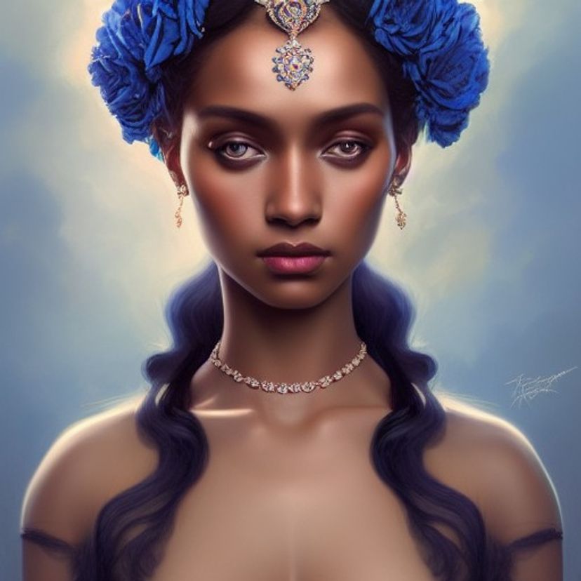 ornate portrait of a beautiful woman - AI Generated Artwork - NightCafe