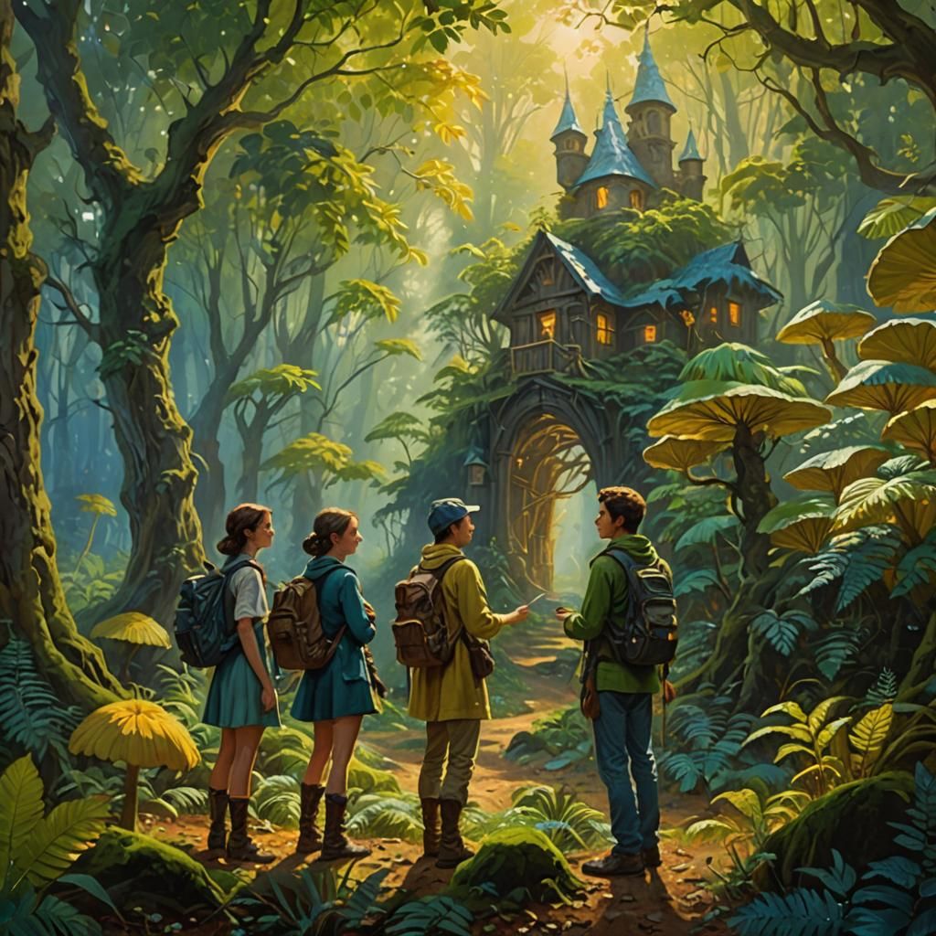 Three friends in a magical word