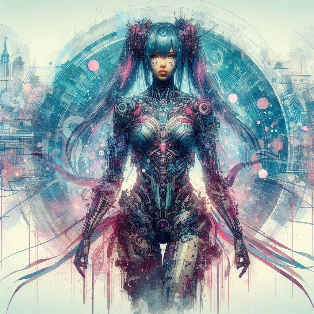 double exposure beautiful fantasy DALL-E 3 portrait landscape..