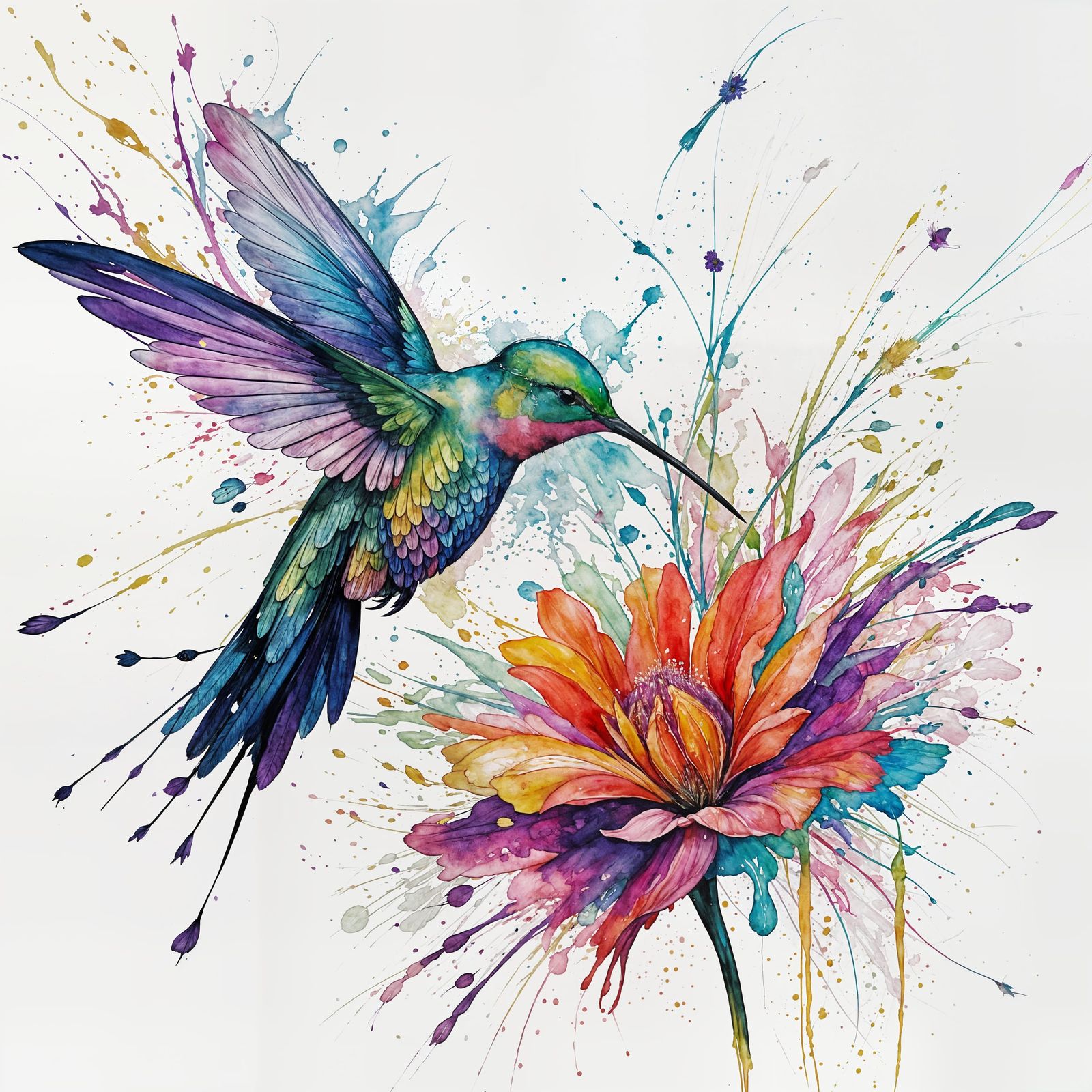 Splash Art Humming Bird  by @TSharp 