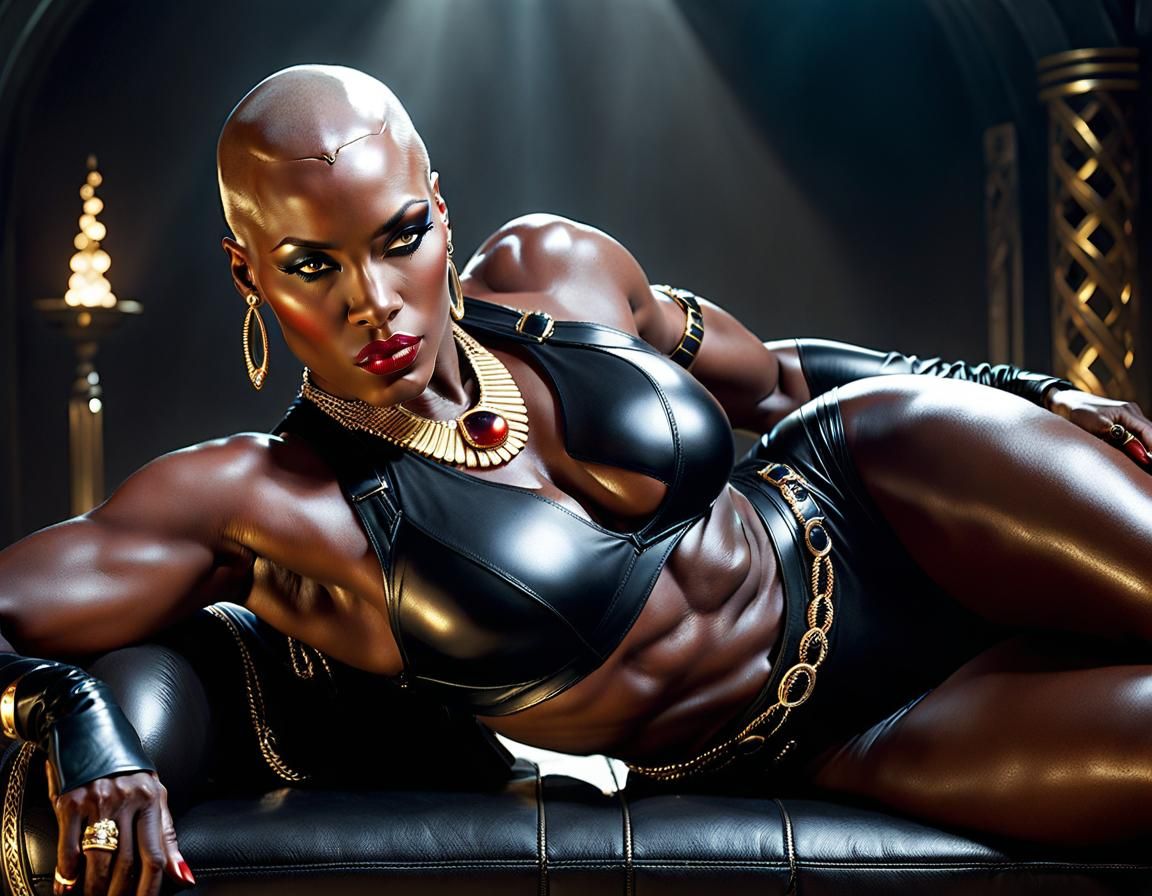 Athletic Amazon: Muscular Woman in Volumetric Lighting