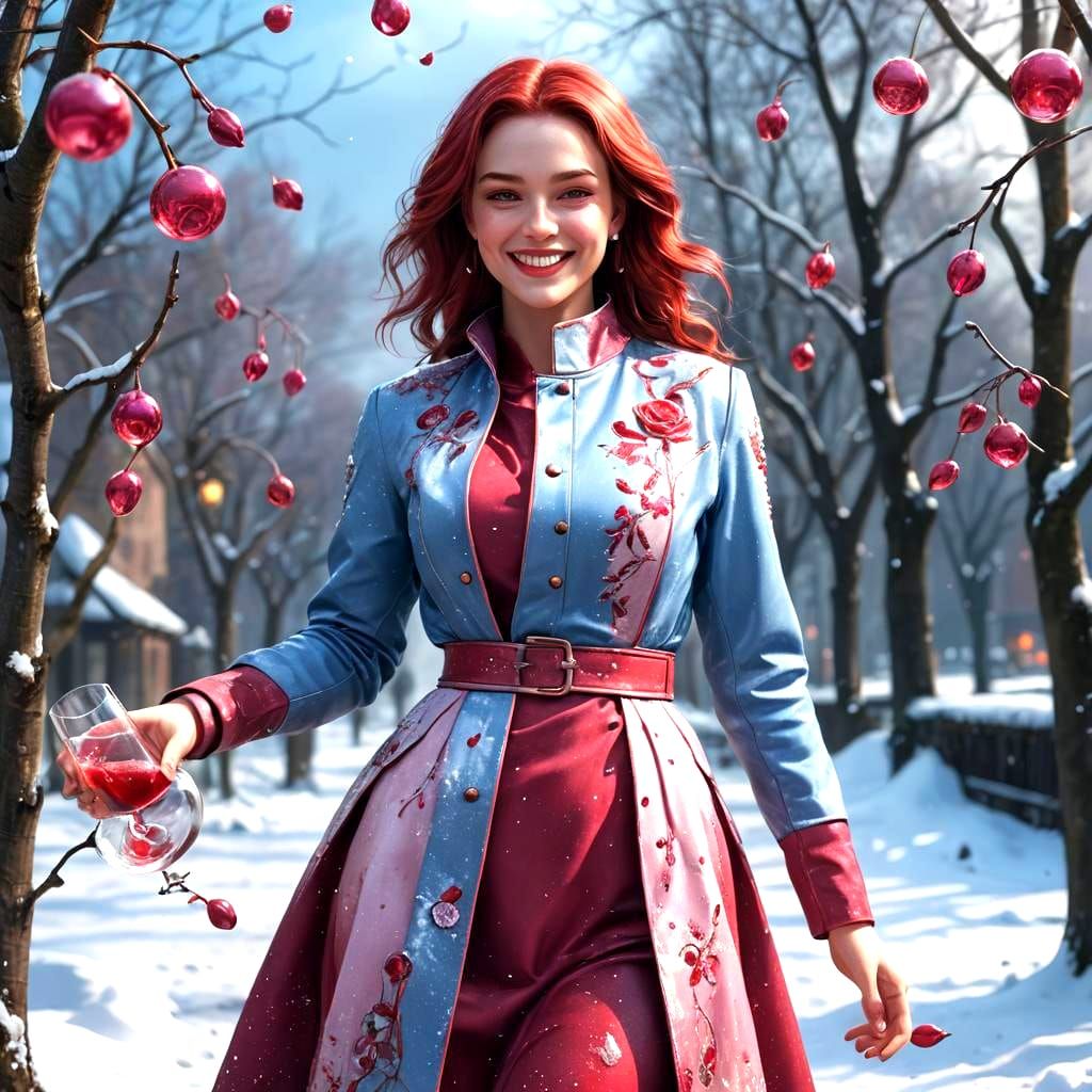 smile stylish look  red grape juice with ha...