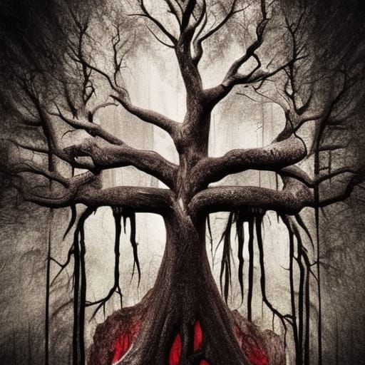 Blood Tree - AI Generated Artwork - NightCafe Creator