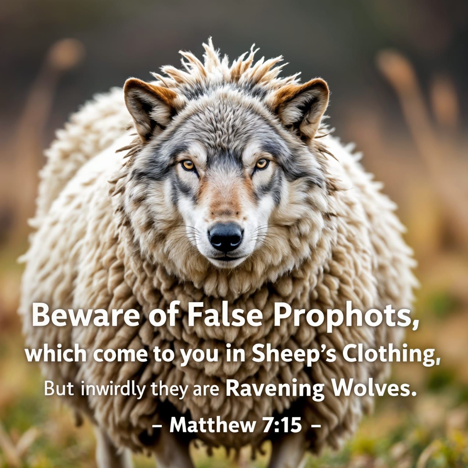 Matthew 7:15  Beware of false prophets, 
which come to you in sheep's clothing, but inwardly they are ravening wolves.     