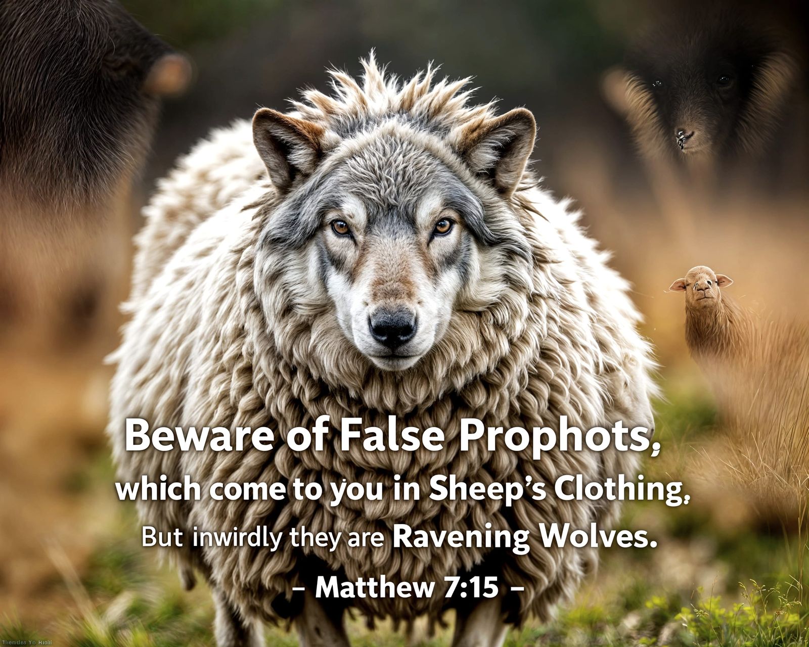 Matthew 7:15  Beware of false prophets, 
which come to you in sheep's clothing, but inwardly they are ...  by @Jram