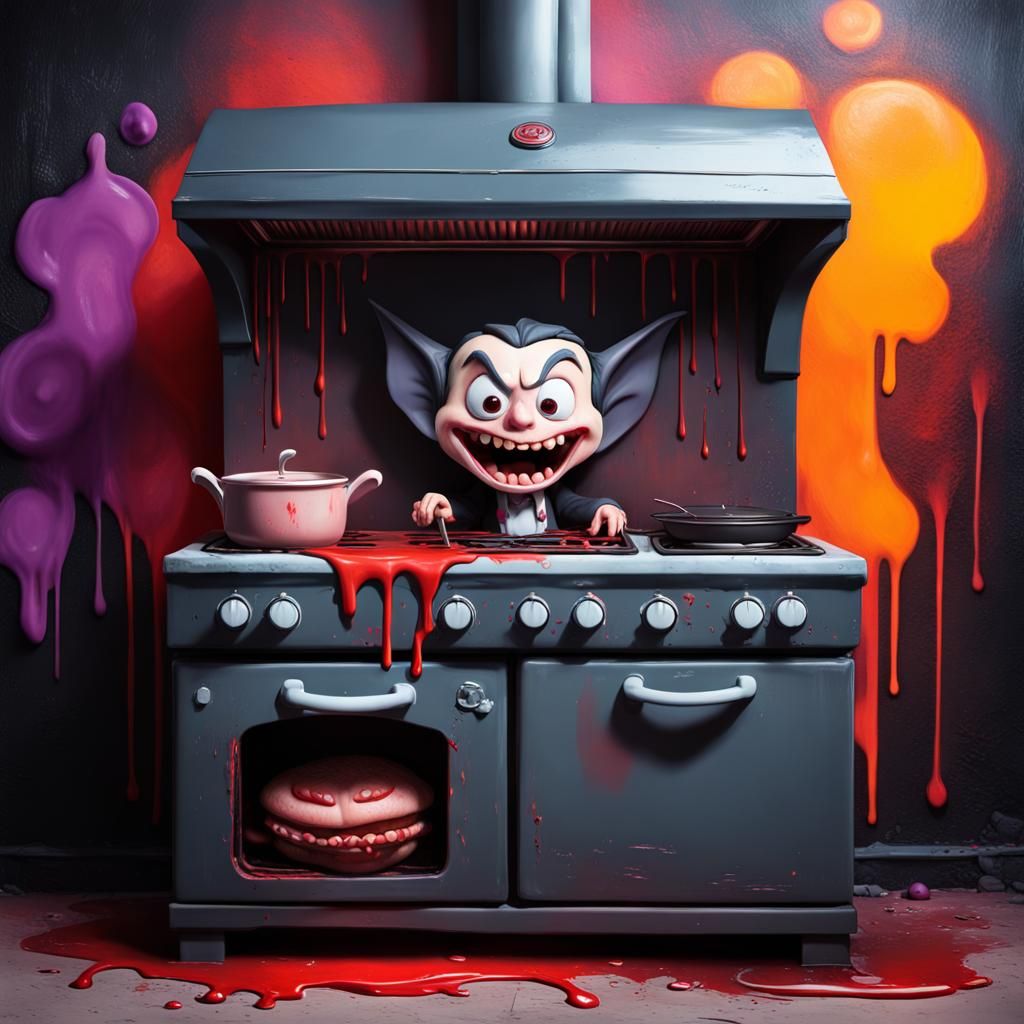 Hiperealistic cute vampire Oven, Disney Pixar, Movie Animati...
