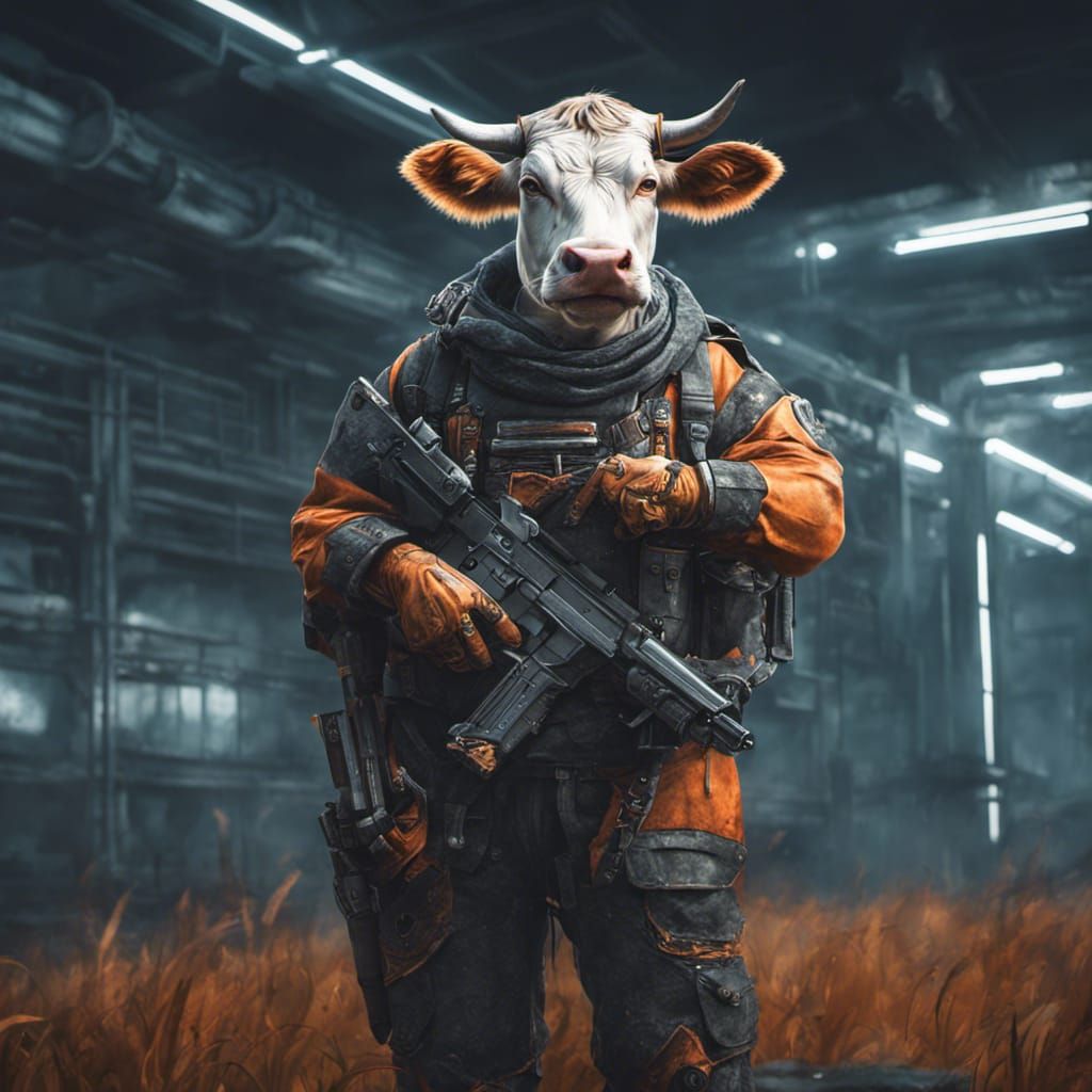 Animal army cow AI Generated Artwork NightCafe Creator