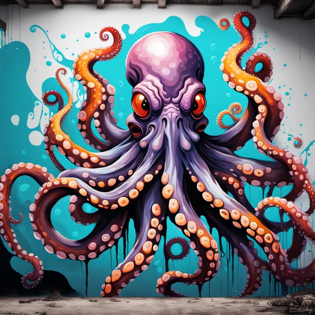 Angry octopus - AI Generated Artwork - NightCafe Creator