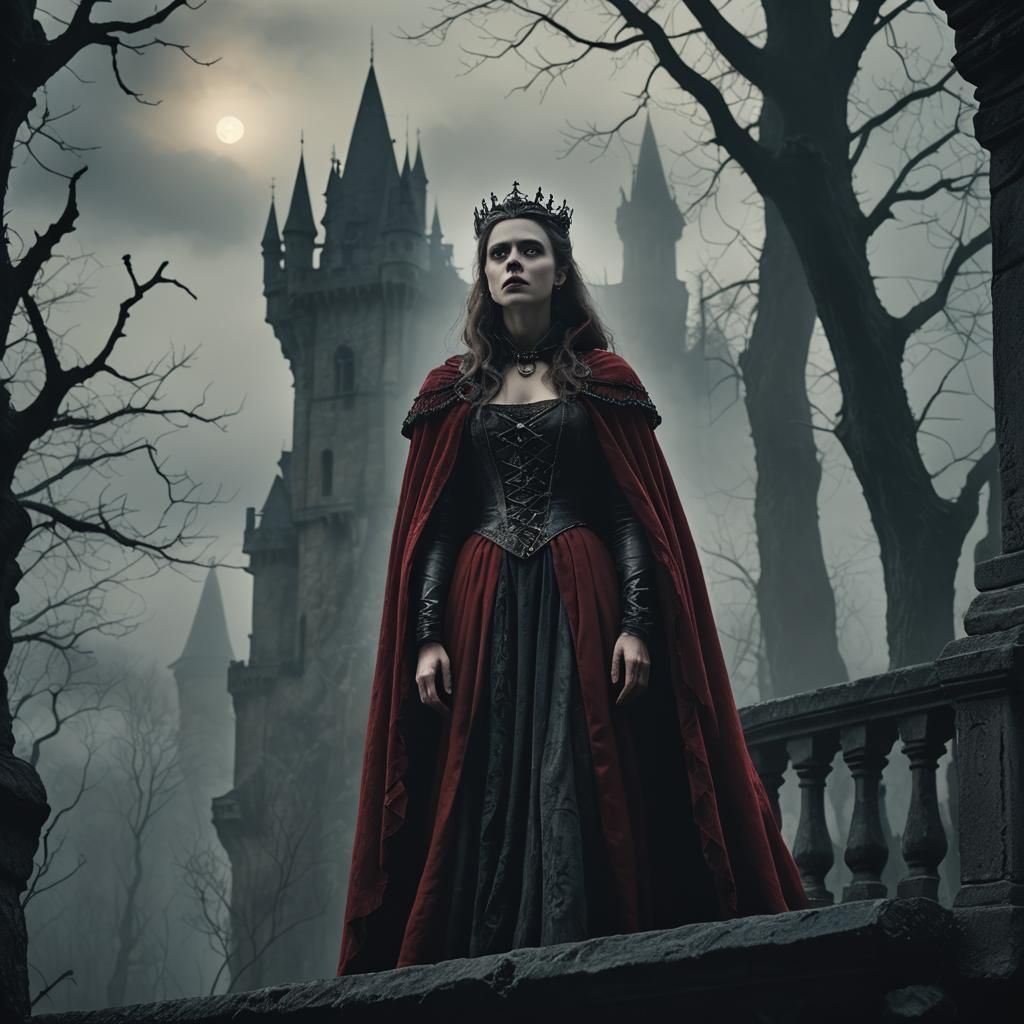 Evil Princess in Dark Gothic Film Noir Style