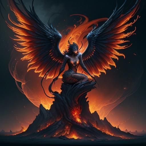 Rebirthed in Ashes & Fire - AI Generated Artwork - NightCafe Creator