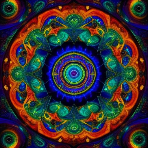 Psychedelic Visionary Art of Soul Discovery in Ayahuasca Cer...