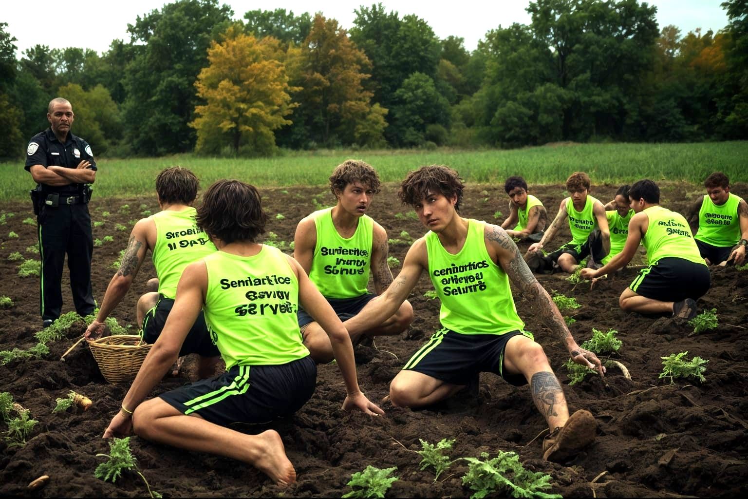 Working at the community food pantry young delinquents are p...