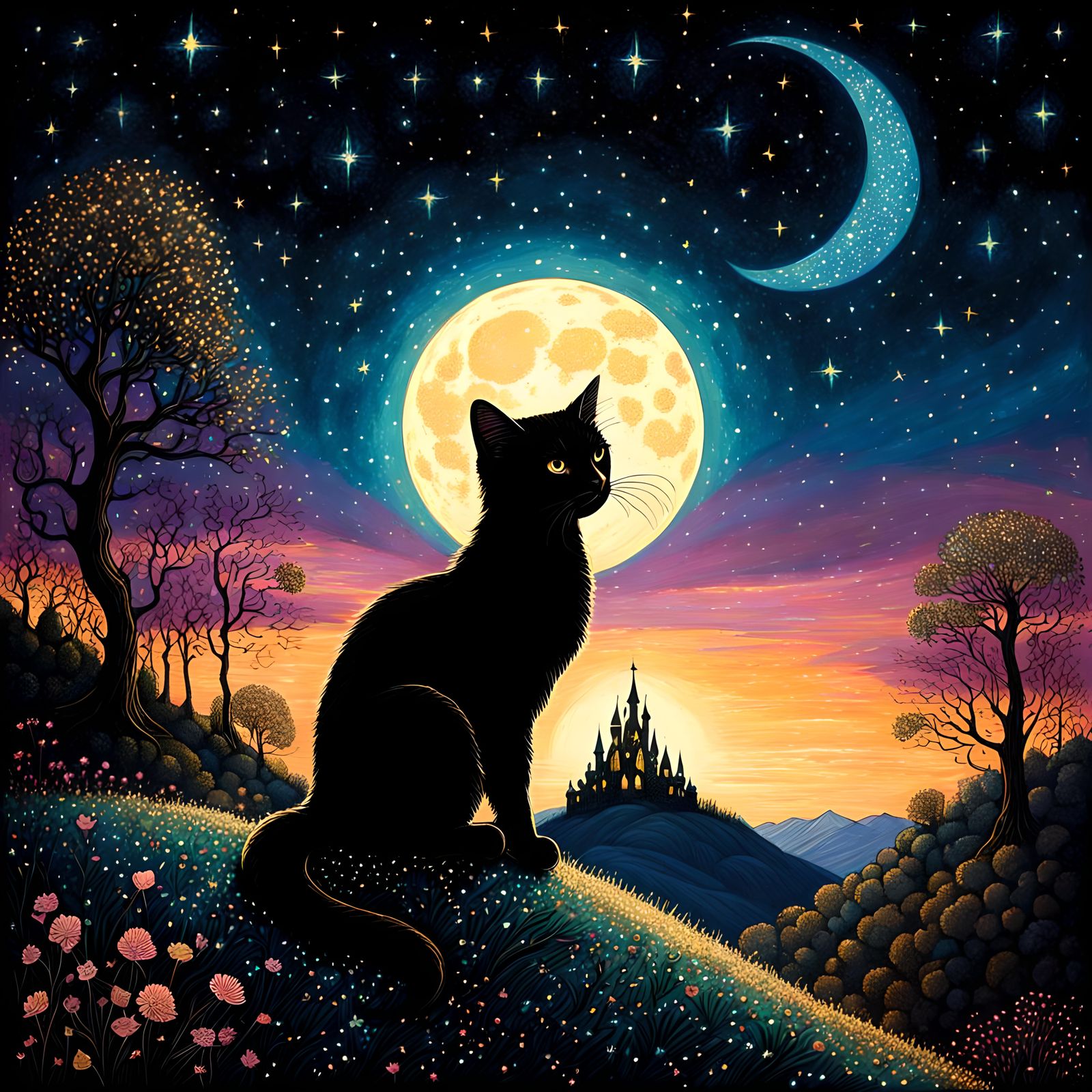 Beautiful fantasy fairy cat