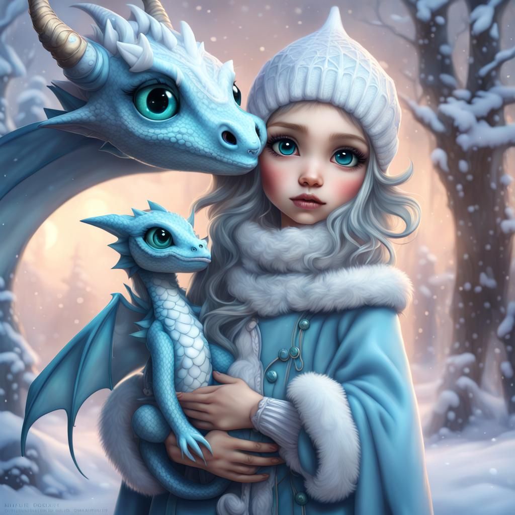 Winter dragonling..  by @Andrea