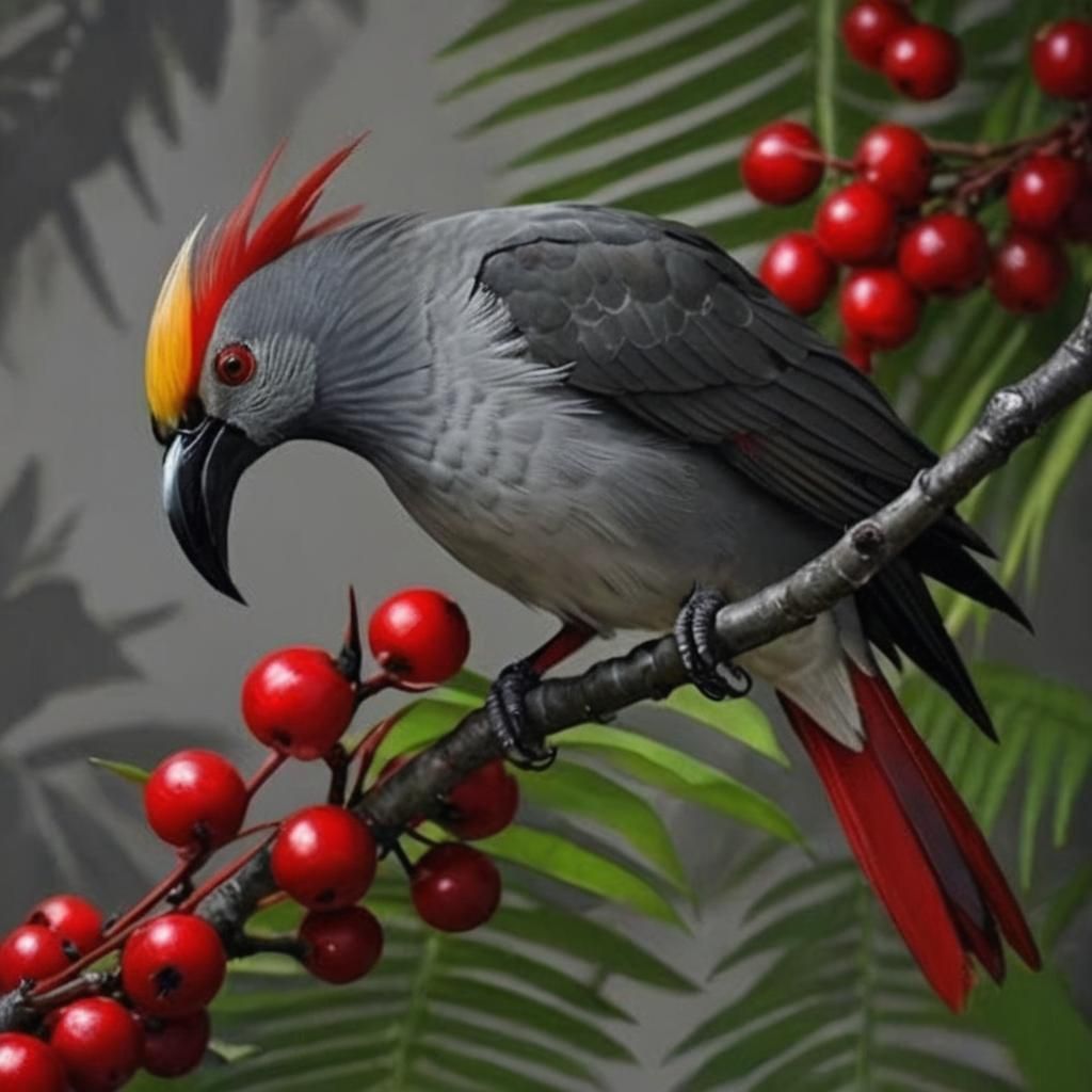 Exotic Bird of Paradise in Hyperrealistic Rainforest