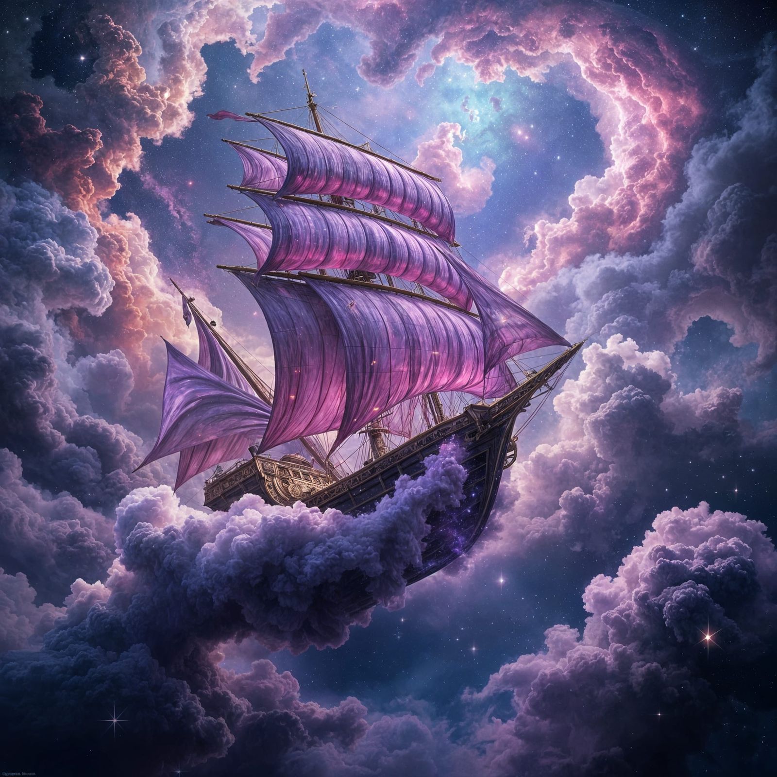 A celestial pirate ship  by @CanisLupisDude 