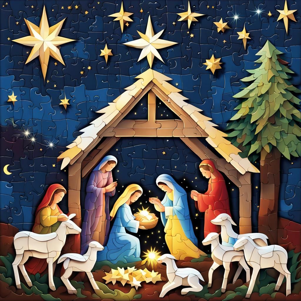Nativity Scene Puzzle AI Generated Artwork NightCafe Creator