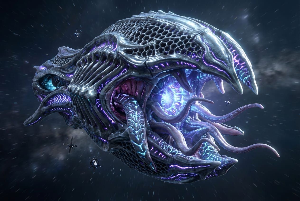 Biomechanical Citadel-class spaceship