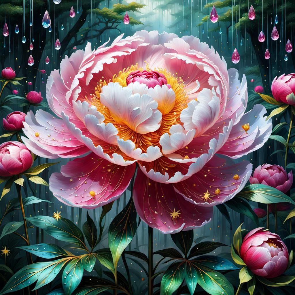Peony in bloom