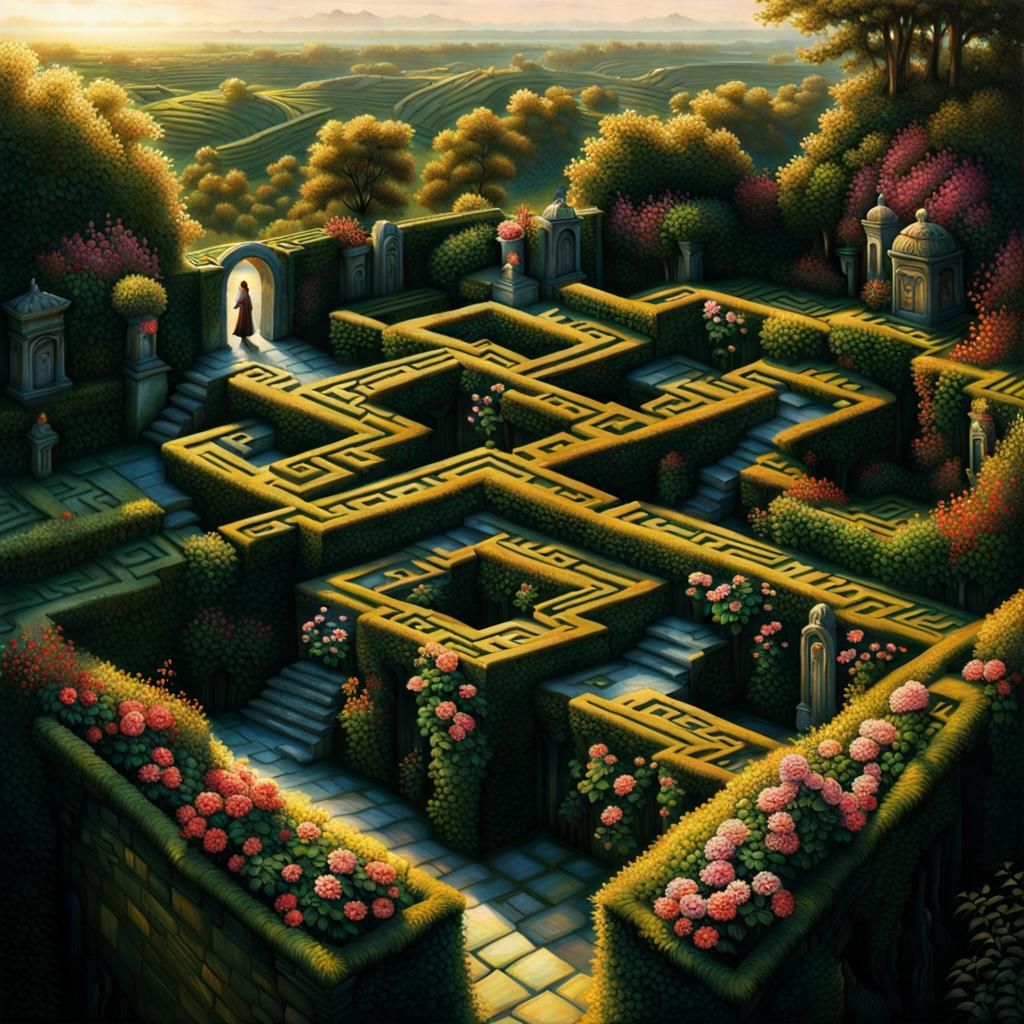 Ancient Garden Maze - AI Generated Artwork - NightCafe Creator